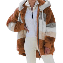 Load image into Gallery viewer, Modern Women Casual Jacket Coats Hip Hop New Autumn Winter Loose Multicolor Hooded Jacket For Women Winter Fleece Jacket Hooded Solid Color Coats With Pockets Comfortable Jacket