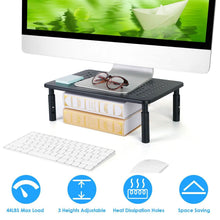 Load image into Gallery viewer, Monitor Stand Riser 3 Height Adjustable Desk
