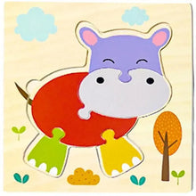 Load image into Gallery viewer, Montessori Games Baby Animals/traffic Kid's Cognition Puzzles Toys Wooden Cartoon Cognition Puzzle Toys Matching Education Game