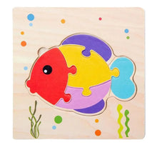 Load image into Gallery viewer, Montessori Games Baby Animals/traffic Kid's Cognition Puzzles Toys Wooden Cartoon Cognition Puzzle Toys Matching Education Game