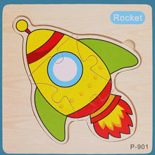 Load image into Gallery viewer, Montessori Games Baby Animals/traffic Kid's Cognition Puzzles Toys Wooden Cartoon Cognition Puzzle Toys Matching Education Game