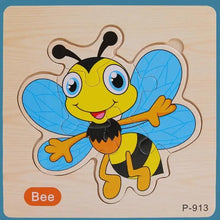Load image into Gallery viewer, Montessori Games Baby Animals/traffic Kid's Cognition Puzzles Toys Wooden Cartoon Cognition Puzzle Toys Matching Education Game
