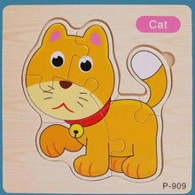 Load image into Gallery viewer, Montessori Games Baby Animals/traffic Kid's Cognition Puzzles Toys Wooden Cartoon Cognition Puzzle Toys Matching Education Game