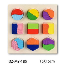 Load image into Gallery viewer, Montessori Wooden Puzzles Hand Grab Boards Toys Tangram Baby Educational Toys Cartoon Vehicle Animals Fruits 3D Puzzles