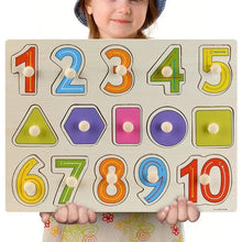 Load image into Gallery viewer, Montessori Wooden Puzzles Hand Grab Boards Toys Tangram Baby Educational Toys Cartoon Vehicle Animals Fruits 3D Puzzles