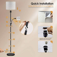 Load image into Gallery viewer, Mother Daughter Floor Lamp with Linen Shade