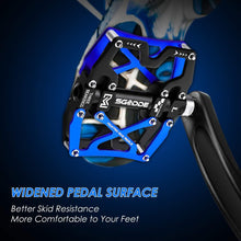 Load image into Gallery viewer, Mountain Bike 1 Pair Pedals Aluminum Alloy Cycling Bicycle Ultralight Wide Platform Anti-slip Pedal Bike Pedals Metal Bicycle Pedals Sealed Bearing Aluminum Alloy Mountain Bike Pedals Flat