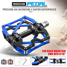 Load image into Gallery viewer, Mountain Bike 1 Pair Pedals Aluminum Alloy Cycling Bicycle Ultralight Wide Platform Anti-slip Pedal Bike Pedals Metal Bicycle Pedals Sealed Bearing Aluminum Alloy Mountain Bike Pedals Flat