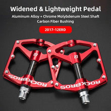Load image into Gallery viewer, Mountain Bike Bicycle Pedals Cycling Ultralight Aluminum Alloy 4 Bearings Pedals Bike Pedals Flat Advanced 4 Bearings Mountain Bike Pedals Platform Bicycle Flat Alloy Pedals