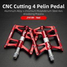Load image into Gallery viewer, Mountain Bike Bicycle Pedals Cycling Ultralight Aluminum Alloy 4 Bearings Pedals Bike Pedals Flat Advanced 4 Bearings Mountain Bike Pedals Platform Bicycle Flat Alloy Pedals