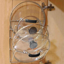 Load image into Gallery viewer, Mounted Pot Lid Rack Pot Cover Organizer