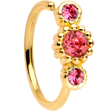 Load image into Gallery viewer, 20G Pink CZ Gold Tone Fashion Fusion Seamless Circular Ring