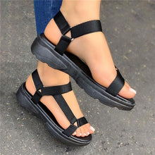 Load image into Gallery viewer, Multi Colors Casual Shoes Woman Flat Comfortable Sandals Female Light Sandals Flat Comfort Slip-On Elastic Ankle Strap Slingback Light Weight Casual Walking Sandals