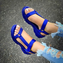 Load image into Gallery viewer, Multi Colors Casual Shoes Woman Flat Comfortable Sandals Female Light Sandals Flat Comfort Slip-On Elastic Ankle Strap Slingback Light Weight Casual Walking Sandals