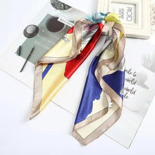 Load image into Gallery viewer, Multi-Functional Square Silk Scarf 60*60cm Headband Hairbands Hair Hoop Accessories For Women,Girl,Lady Head Neck Satin Scarf Handkerchief
