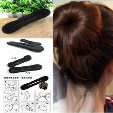 Load image into Gallery viewer, Multi size Sponge Black Hair Styling Donut Bun Curler Maker Ring Magic Foam Donut Twist Tool Hair Clip Easy To Carry And Use Hair Styling Tools For Women