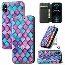Load image into Gallery viewer, Multicolored Phone Case For iPhone 13 12 11 Pro Mini Cover Wallet Card Slot Flip Magnetic Leather PU Leather Flip Wallet Cover with Card Slots Case Cover