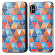 Load image into Gallery viewer, Multicolored Phone Case For iPhone 13 12 11 Pro Mini Cover Wallet Card Slot Flip Magnetic Leather PU Leather Flip Wallet Cover with Card Slots Case Cover