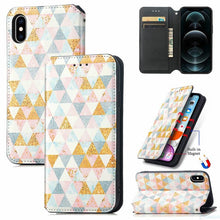 Load image into Gallery viewer, Multicolored Phone Case For iPhone 13 12 11 Pro Mini Cover Wallet Card Slot Flip Magnetic Leather PU Leather Flip Wallet Cover with Card Slots Case Cover