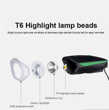 Load image into Gallery viewer, Multifunction Bicycle Light Ultra Bright With Electric 130dB Horn Bicycle Bell Bike Light Rainproof LED Bike Tail Light 2 Pack Bright Bicycle Rear Cycling Safety Flashlight Light Mode Options High Intensity Led Rear Light Fits On Any Bike