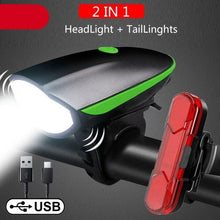 Load image into Gallery viewer, Multifunction Bicycle Light Ultra Bright With Electric 130dB Horn Bicycle Bell Bike Light Rainproof LED Bike Tail Light 2 Pack Bright Bicycle Rear Cycling Safety Flashlight Light Mode Options High Intensity Led Rear Light Fits On Any Bike