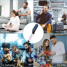 Load image into Gallery viewer, Multifunctional Beard Straightener for Men Electric Hot Hair Straightening Comb