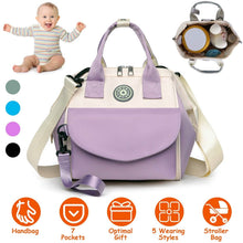 Load image into Gallery viewer, Multifunctional Diaper Changing Bag with 2 Insulated Pockets Commute Bag