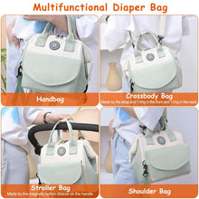 Load image into Gallery viewer, Multifunctional Diaper Changing Bag with 2 Insulated Pockets Commute Bag