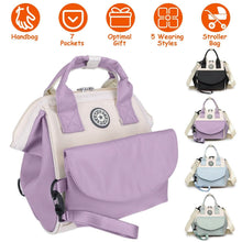 Load image into Gallery viewer, Multifunctional Diaper Changing Bag with 2 Insulated Pockets Commute Bag
