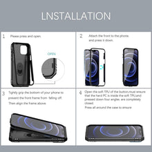 Load image into Gallery viewer, Multifunctional Heavy Duty Front and Back Full Body Shockproof Bumper Protection Cover Case For iPhone 13 12 11 Pro Max X Max 8 Plus Case Heavy Duty with Camera Rotate Kickstand Sturdy Shockproof Cover