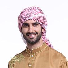 Load image into Gallery viewer, Muslim Hijab Man Multifunction Tactical Head Scarf Arabic Keffiyeh Wrap Bandana Military Plaid Shawl Shemagh Windproof Warmer Military Scarf Muslim Hijab Unisex Scarves Tassel Desert Arab Keffiyeh Shawl Scarf Military Shemagh