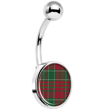 Load image into Gallery viewer, Christmas Red Green Plaid Belly Ring