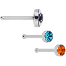 Load image into Gallery viewer, 20G Licensed NFL Miami Dolphins Logo Nose Bone 3 Pack Set
