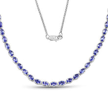 Load image into Gallery viewer, 10.00 Carat Genuine Tanzanite .925 Sterling Silver Necklace