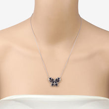 Load image into Gallery viewer, 2.16 Carat Genuine Blue Sapphire and White Zircon .925 Sterling Silver Necklace