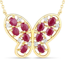 Load image into Gallery viewer, 2.36 Carat Genuine Ruby and White Zircon .925 Sterling Silver Necklace