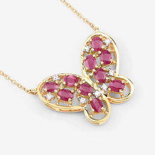 Load image into Gallery viewer, 2.36 Carat Genuine Ruby and White Zircon .925 Sterling Silver Necklace