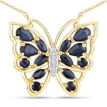 Load image into Gallery viewer, 2.94 Carat Genuine Blue Sapphire and White Zircon .925 Sterling Silver Necklace