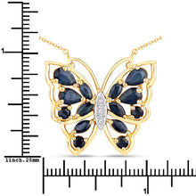 Load image into Gallery viewer, 2.94 Carat Genuine Blue Sapphire and White Zircon .925 Sterling Silver Necklace