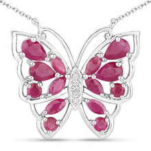 Load image into Gallery viewer, 2.88 Carat Genuine Ruby and White Zircon .925 Sterling Silver Necklace