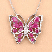 Load image into Gallery viewer, 2.88 Carat Genuine Ruby and White Zircon .925 Sterling Silver Necklace