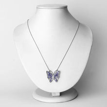 Load image into Gallery viewer, 2.76 Carat Genuine Tanzanite and White Zircon .925 Sterling Silver Necklace