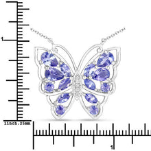 Load image into Gallery viewer, 2.76 Carat Genuine Tanzanite and White Zircon .925 Sterling Silver Necklace