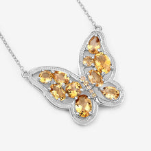 Load image into Gallery viewer, 4.43 Carat Genuine Citrine .925 Sterling Silver Necklace