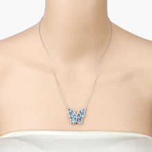 Load image into Gallery viewer, 5.54 Carat Genuine Swiss Blue Topaz .925 Sterling Silver Necklace