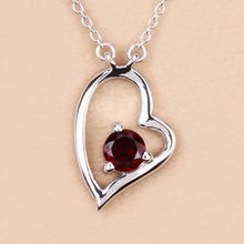 Load image into Gallery viewer, 0.60 Carat Genuine Garnet .925 Sterling Silver Necklace