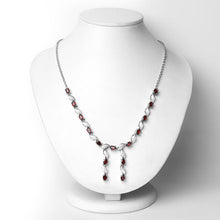 Load image into Gallery viewer, 7.65 Carat Genuine Garnet .925 Sterling Silver Necklace
