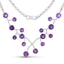 Load image into Gallery viewer, 5.36 Carat Genuine Amethyst .925 Sterling Silver Necklace