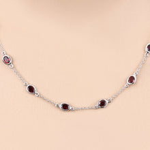 Load image into Gallery viewer, 8.10 Carat Genuine Garnet .925 Sterling Silver Necklace