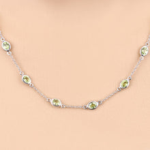 Load image into Gallery viewer, 6.30 Carat Genuine Peridot .925 Sterling Silver Necklace